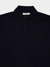 Fendi Navy Blue Wool Short-Sleeve Polo Shirt