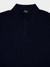 Fendi Blue Wool Polo Shirt