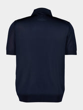 Fendi Blue Asymmetric Button Polo Shirt
