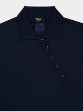 Fendi Blue Asymmetric Button Polo Shirt