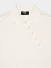 White Asymmetric Button Polo Shirt | PDP - Fashion Clinic