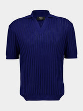 Fendi Blue Openwork Cotton Polo Shirt