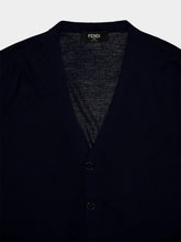 Fendi Blue V-neck Wool Cardigan
