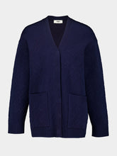 Fendi Navy Logo Knit Cardigan