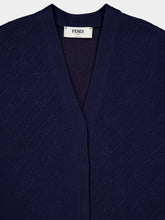 Fendi Navy Logo Knit Cardigan