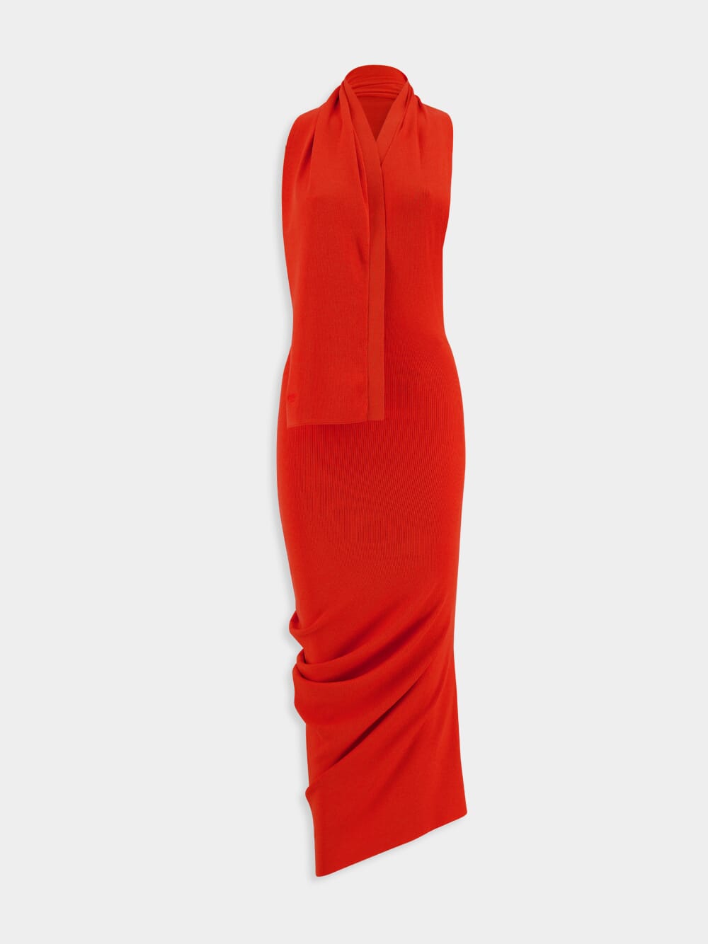 open lace back dress Fendi Fendi Roma Orange Halter Dress