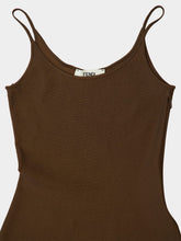 Fendi Brown Knit Maxi Dress with Contrast Hem