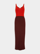 Fendi Red Viscose Colorblock Knit Dress