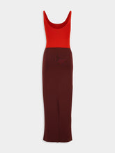 Fendi Red Viscose Colorblock Knit Dress