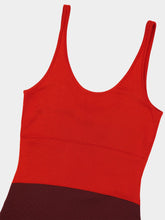 Fendi Red Viscose Colorblock Knit Dress