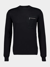 Fendi Black Wool Jumper with FF Pocket