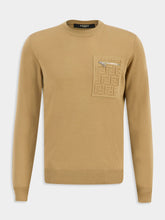 Fendi Camel FF Embossed Wool Pullover