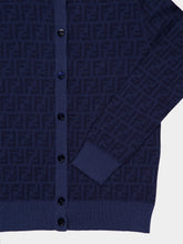 Fendi Blue FF Wool Cardigan