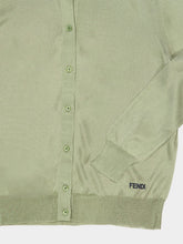 Fendi Light Green Viscose Knit Cardigan