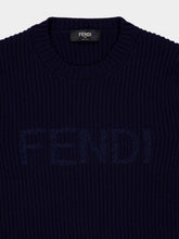 Fendi Blue Wool Pullover with Logo