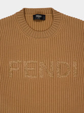 Fendi Light Brown Wool Pullover Logo