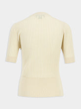 Fendi Beige Ribbed Wool Fitted Jumper