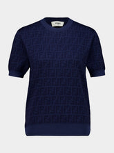 Fendi Blue FF Denim Knit Pullover