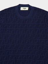 Fendi Blue FF Denim Knit Pullover