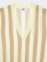 Fendi Beige Pequin Silk and Cotton Jumper
