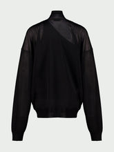 Fendi Black Silk Organza Cut-Out Turtleneck Jumper