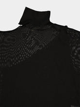 Fendi Black Silk Organza Cut-Out Turtleneck Jumper