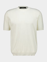 Fendi White Cotton and Cashmere Short-Sleeve Jumper