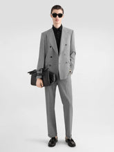 Dolce & Gabbana Grey Double-Breasted Houndstooth Wool Jacket