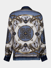 Dolce & Gabbana Blue Cargo-Print Silk Twill Shirt