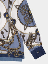 Dolce & Gabbana Blue Cargo-Print Silk Twill Shirt