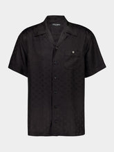 Dolce & Gabbana Black DG Logo Jacquard Hawaii Shirt