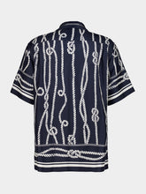 Dolce & Gabbana Blue Marina Print Silk Hawaii Shirt
