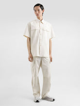 Dolce & Gabbana Beige Poplin Hawaiian Shirt with Metal Logo Tag