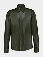 Dolce & Gabbana Green Nappa Leather Shirt