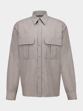 Dolce & Gabbana Grey Virgin Wool Canvas Shirt