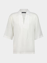 Dolce & Gabbana White Linen Short-Sleeve Shirt