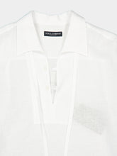Dolce & Gabbana White Linen Short-Sleeve Shirt
