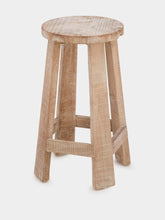 Gommaire Natural Teak Bar Stool