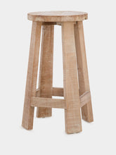 Gommaire Natural Teak Bar Stool