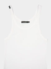 Dolce & Gabbana Washed White Cotton Rib Singlet