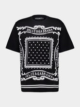 Dolce & Gabbana Black Cotton Bandanna Print T-shirt