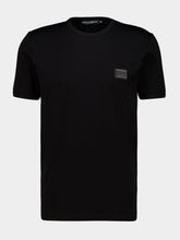 Dolce & Gabbana Black Cotton Logo Plate T-Shirt