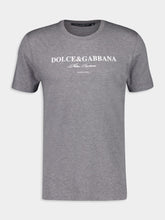 Dolce & Gabbana Grey Melange Cotton T-Shirt with Logo Print