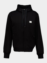 Dolce & Gabbana Black Jersey Zip-Up Sweatshirt