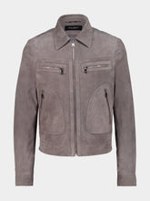 Dolce & Gabbana Grey Suede Intarsia Jacket