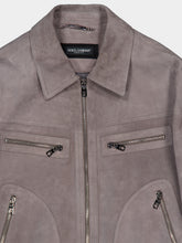 Dolce & Gabbana Grey Suede Intarsia Jacket