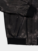 Dolce & Gabbana Black Calfskin Leather Bomber Jacket