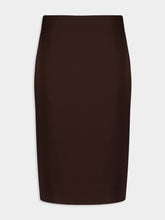 Tom Ford Deep Brown Satin Midi Skirt