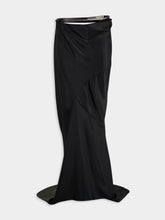 Tom Ford Black Maxi Silk Satin Skirt with Belt