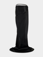 Tom Ford Black Maxi Silk Satin Skirt with Belt